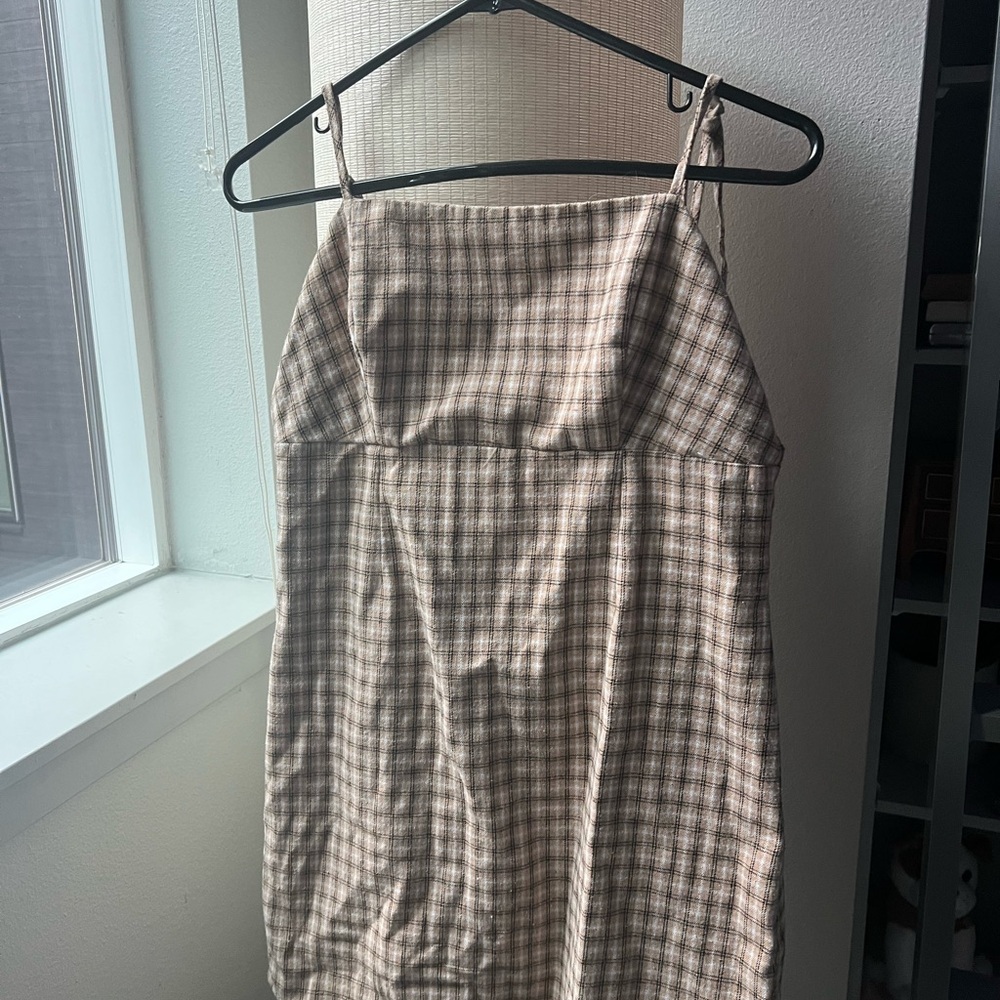 Brandy Melville Brown Plaid Dress